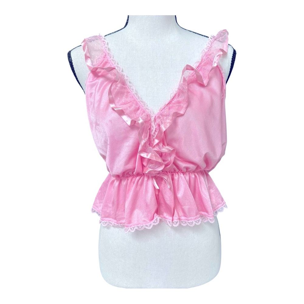 Vintage Pink Peplum Lingerie Top by Paramount NY
